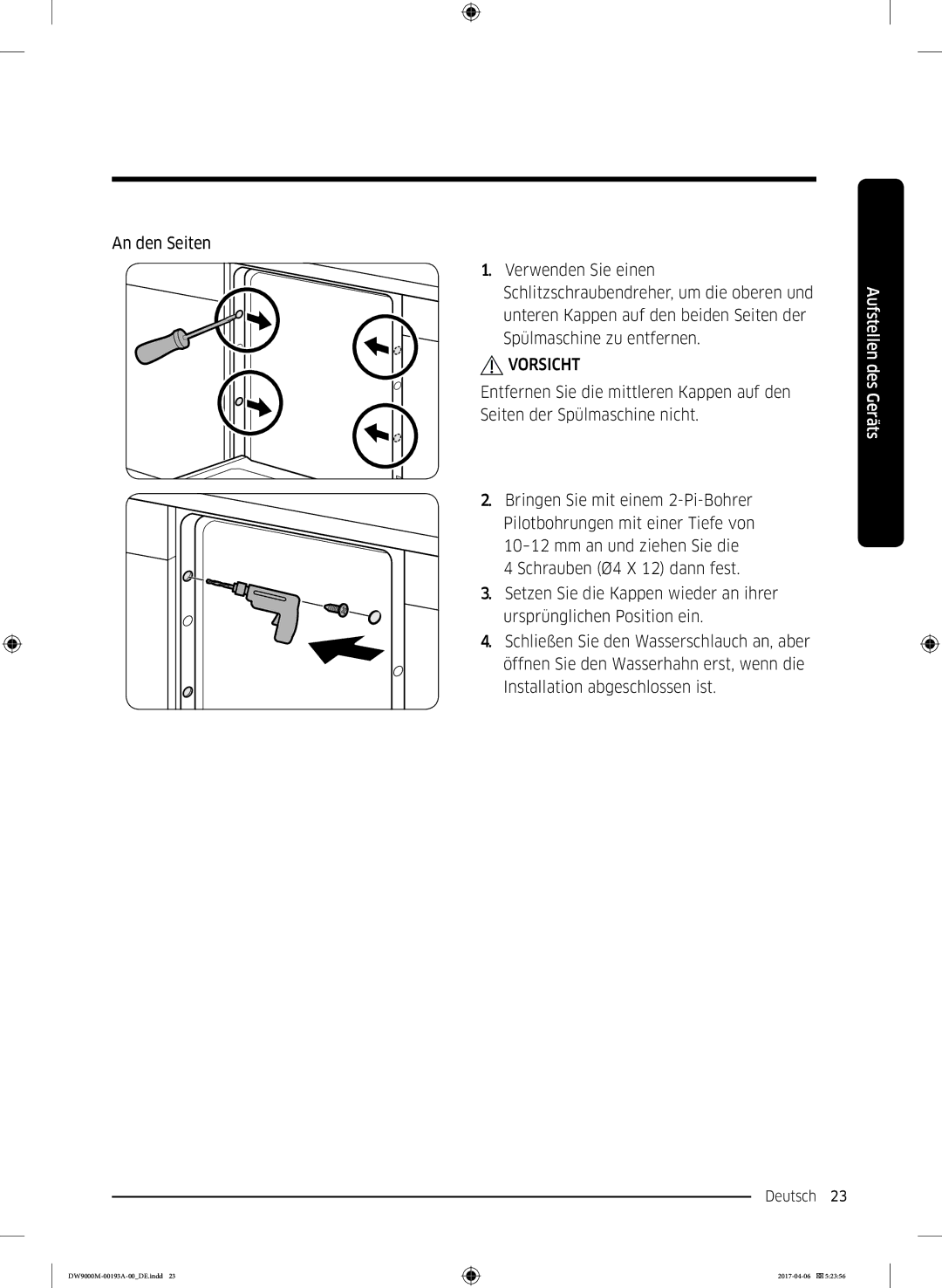 Samsung DW60M9550BB/EG manual Deutsch 23  